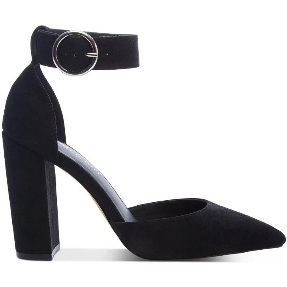 Rainbow Black Suede Block Heel Shoes